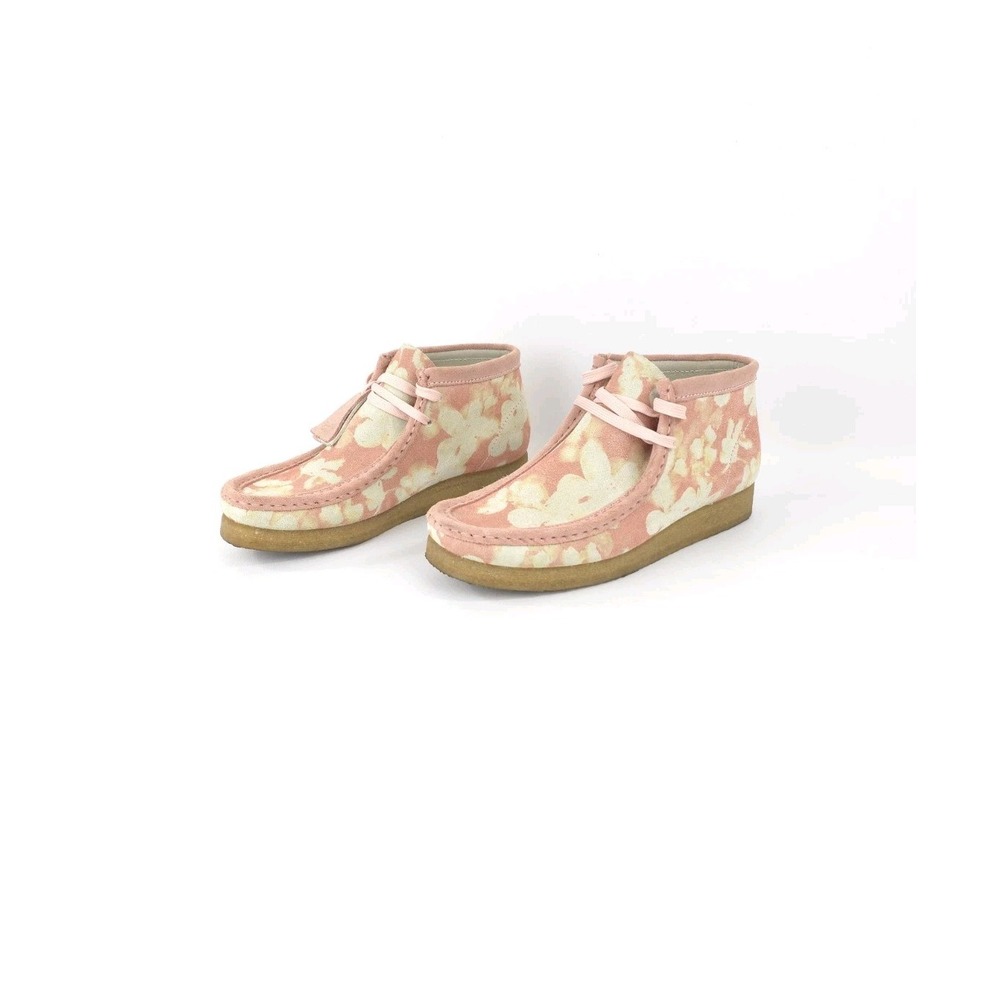 Clarks Wallabee Boot 26166096 Womens Pink Suede Lace Up Chukkas Boots 9.5M
